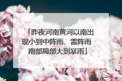 昨夜河南黄河以南出现小到中阵雨、雷阵雨 南部局部大到暴雨